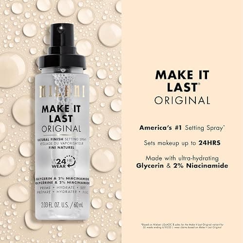 Milani Make It Last Setting Spray + Primer - Original Natural Finish, 24-Hour Wear Long Lasting Makeup Sealer & Finishing Spray, Cruelty-Free Vegan Face Mist, 2.03 Fl. Oz thumbnail 4