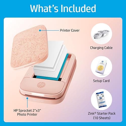 HP Sprocket Portable 2x3 Inch Instant Photo Printer (Blush Pink) Print Pictures on Zink Sticky-Backed Paper From Your iOS & Android Device thumbnail 4