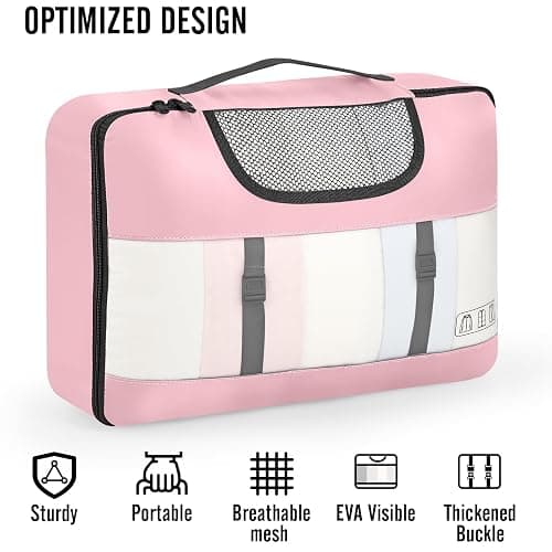 Veken 10 Set Packing Cubes for Travel Essential, Suitcase Organizer Bags in 4 Sizes, Carry-On Luggage Accessories with Large Laundry & Hanging Toiletry Bag, Must-Have for Airplane, Road Trip & Camping thumbnail 4