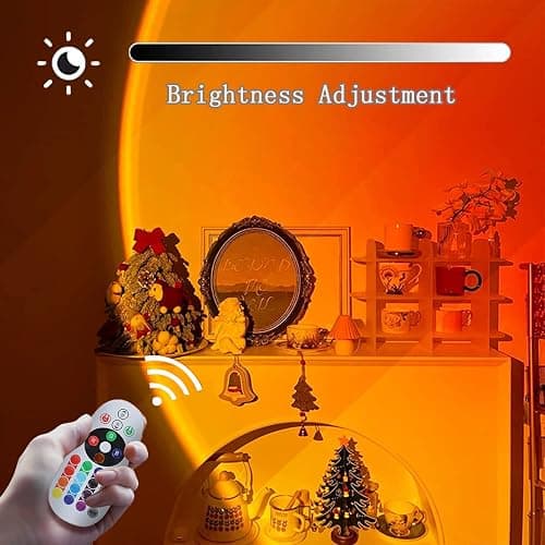 Lampe Coucher de Soleil, Sunset Lamp avec USB, Lumière Arc-en-Ciel Veilleuse LED Réglable en Hauteur 24 Couleurs 4 Modes dynamiques Deux Télécommandes Rotation 180°, Selfie/Photographie/Fête thumbnail 3