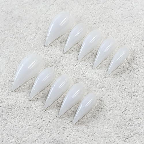 10 Pcs Handmade Press on Nails Short Curved Unique Stiletto Eagle Claw Acrylic Fake Nail with Dragon Claw Design Thickened Goth Nails Press Ons Full Cover Reusable Glue on Nail for Women（S） thumbnail 5