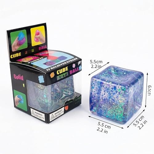 Nice Cube Squishy Stress Cube for Adults,Squishy Slow Rising Fidget Cube Sensory for Anxiety Stress Relief High Density Ice Squeeze Ball Cubes thumbnail 3