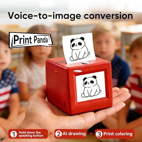 JUMP HERO Smart AI Voice Sticker Maker Machine,Mini Sticker Printer for Kids, Inkless Portable Thermal Sticker Printer Box with Photo Printing, DIY Label Maker for Scrapbooking, Crafts, Gift Wrapping thumbnail 3