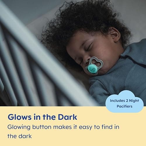 MAM Air Night & Day Baby Pacifier, for Sensitive Skin, Glows in The Dark, 6-16 Months, Girl, 4 Count thumbnail 3