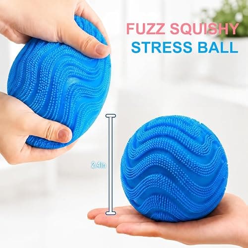 Fuzz Ball Squishy Stress Ball, Squishy Stress Relief Fuzzball, Slow Rising Memory Foam Squishy Fidget Fuzz Balls, Adults Anxiety Squeeze Toys (Pink) thumbnail 2