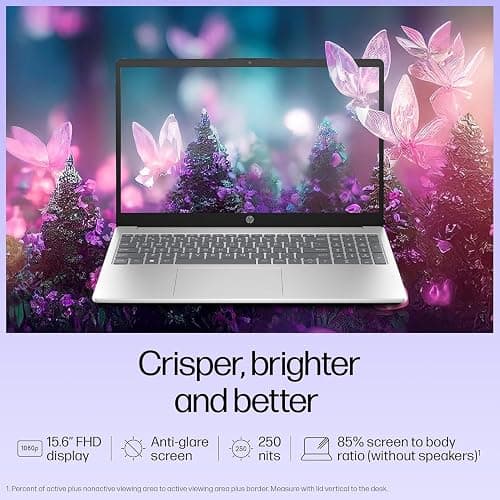 HP Laptop Computer, 15.6“ FHD Display, Intel 4-Core Processor, 16GB DDR4 RAM, 256GB PCIe SSD, WiFi 6, Bluetooth 5.3, USB-C, HDMI, Webcam, Numeric Keypad, Natural Silver, Windows 11 Home thumbnail 5