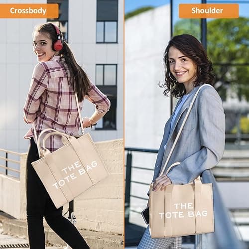 Tote Bags for Women - Personalized Canvas Tote Bags with Zipper Mini Top-Handle Crossbody Tote Bag Handbag for Travel Work thumbnail 3