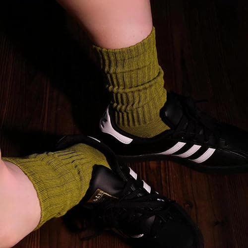 DAUCO 4 Pairs 98% Cotton Socks for Men Women Crew Seamless Fall Slouchy Socks thumbnail 3