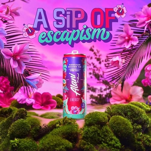 New Alani Energy Drinks Cotton Candy, Hawaian Shaved Ice, Pink Slush Variety Pack Sugar-Free, Low-Calorie, 200mg Caffeine, Energy Boost Drink 12 fl oz (Pack of 6) Repackaged By * Shadow Hunter* thumbnail 4