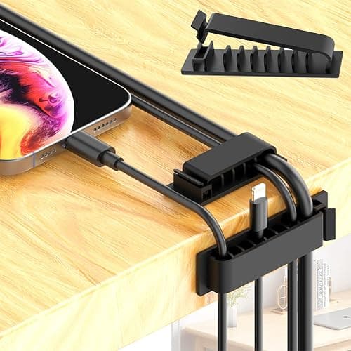N NOROCME 192 PCS Cable Management Kit 4 Wire Organizer Sleeve | 11 Cable Holder,35Cord Clips 10+2 Roll Cable Organizer Straps,100 Fastening Cable Ties,for Computer TV Under Desk thumbnail 3