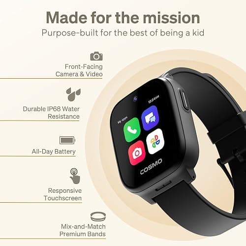 JrTrack 5 Kids Smart Watch by Cosmo | Best Kid-Safe Phone Watch | Precision Real-Time GPS Tracking | Call, Text, Activity, School Settings | Spotify Music | Parental Controls | SOS & Safety Alerts thumbnail 6