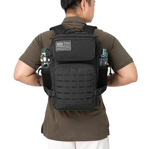QT&QY 25L/45L Military Tactical Backpack For Men Molle Daypack 3 Day Bug Out Bag Hiking Rucksack With Bottle Holder thumbnail 4