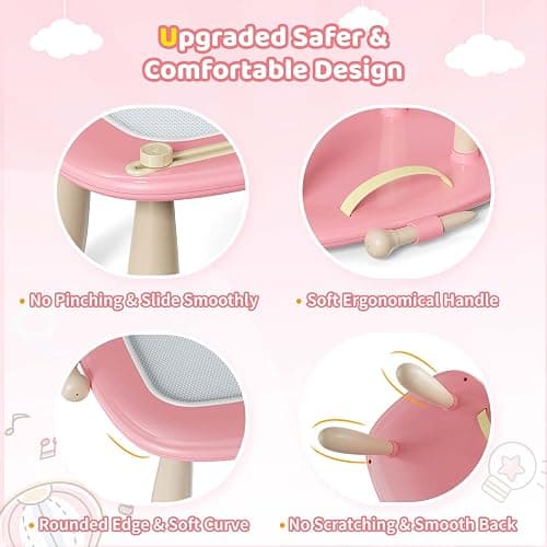 Kikidex Magnetic Drawing Board, Toddler Girl Toys for 1-2 Year Old, Doodle Board Pad Learning and Educational Toys for 1 2 3 Year Old Baby Kids Birthday Gift(Soft Pink) - Soft Pink thumbnail 4