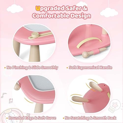 Kikidex Magnetic Drawing Board, Toddler Girl Toys for 1-2 Year Old, Doodle Board Pad Learning and Educational Toys for 1 2 3 Year Old Baby Kids Birthday Gift(Soft Pink) - Soft Pink thumbnail 4