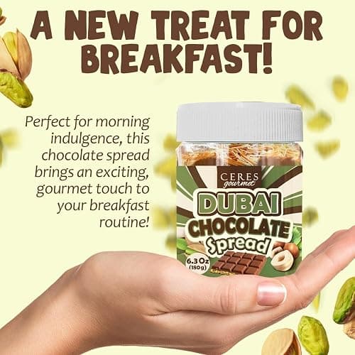 Dubai Chocolate Spread – 6.3 oz Jar with Pistachio, Kataifi & Gourmet Dubai Chocolate Filling for Pancakes, Breakfast, Snacks, and Desserts thumbnail 7