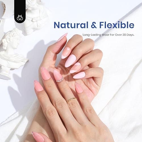 Beetles Gel Nail Kit Etch-X, Almond Short, 504pcs 12 Sizes Nail tips, with 9 in 1 Nail Glue Mini LED Light, Acrylic Half Matte Tips Press On Nail, Extension DIY Set at Home, Gift for Women & Girls thumbnail 3