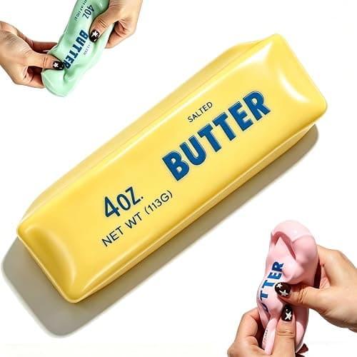 Crunchy Butter Squishy Asmr Bead Filled, Slow Rising Squeeze Fidget Toy | Durable Portable Slow Rebound Calming Tool for Kids Adults - Image 1