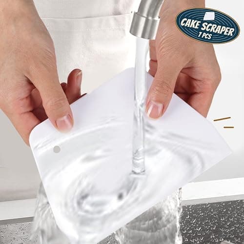 Teenitor Cake Scraper Cake Smoother, 7 Pcs Dough Scraper Bowl Scraper Cake Cutter Cake Spatula Bench Scraper Kitchen Plastic Scraper Tool Cake Decorating Kit thumbnail 2