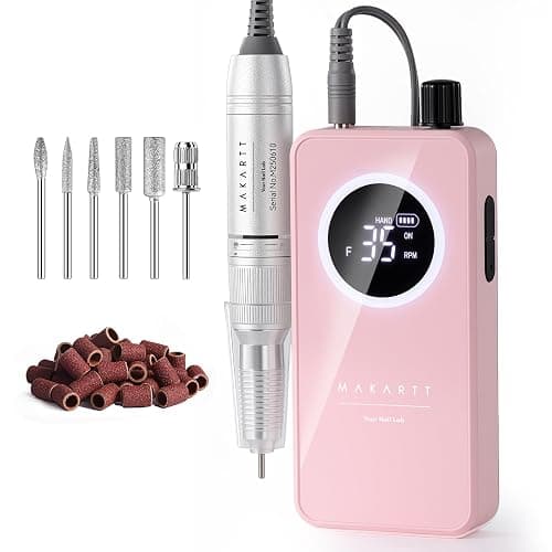 Makartt Rechargeable Nail Drill – 35000RPM Electric Nail File,Portable E File for Gel Nail Shaping & Removal, Quiet, Lightweight, 6H Battery, Easy to Use for Home & Salon, YEEYAN thumbnail 8