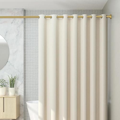 CorkLatta Gold Shower Curtain Rod 31 to 80 Inch,1 Inch Diameter Adjustable Spring Tension Stainless Steel Telescoping Rod,Easy Install,No Rust thumbnail 2