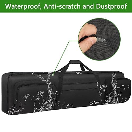 SNIGJAT 88 Key Keyboard Case Soft (Size: 53.5"x13.8"x6.8"), Padded Piano Case with Handle and Adjustable Shoulder Straps, Keyboard Gig Bag with 3 Pockets for Music Stand, Sustain Pedals, All Black thumbnail 7