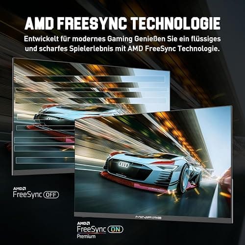Minifire Gaming Monitor 24.5 Zoll, 300Hz, 1Ms, FHD, FreeSync, IPS-Panel, HDR Ready,sRGB 120%, Eye-Care, HDMI 2.0 & DisplayPort 1.4, VESA 75x75 -Schwarz(MFG25X1 PRO) thumbnail 5