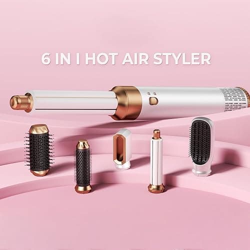 MogaWave Hair Styler Pro Air Styler 6 in 1 Haarstyler, 1000W Rundbürstenföhn, Warmluftbürste, Föhnbürste, Haartrockner, Air Curler, Hairstyler Airstyler Haarstyling Geräte für Alle Haartypen thumbnail 9