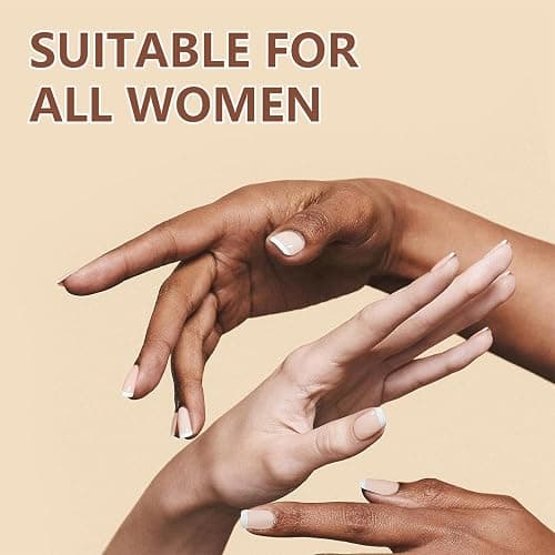 French False Nails - 240Pcs Square Press On Nails Short - Fake Nails White Tip French False Nail Kit - Full Cover Stick on Nails French Nail Art Manicure Decorations - Nude Short thumbnail 3