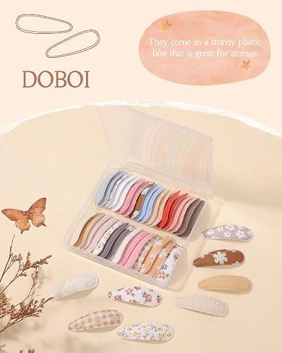 doboi 40Pcs Toddler Hair Clips Hair Barrettes Baby Girls Hair Bows Clips Floral Print Non Slip Snap Hairpins Flower Hair Clips for Girls Kids Toddler Hair Accessories thumbnail 2