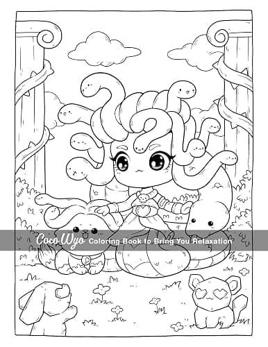 Creepy Cutie: Coloring Book for Adults and Teens Featuring Goth Kawaii and Spooky Cute Creatures of All Kinds and Many More thumbnail 7