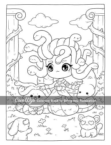 Creepy Cutie: Coloring Book for Adults and Teens Featuring Goth Kawaii and Spooky Cute Creatures of All Kinds and Many More thumbnail 7