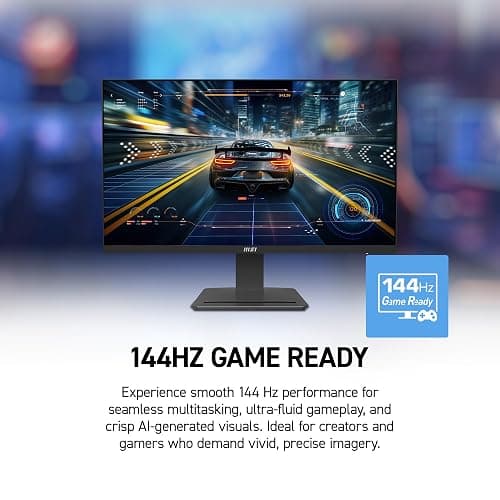msi PRO MP241W E14V 24-inch IPS 1920 x 1080 (FHD) Office Monitor, 144Hz, Free-Sync, HDMI, DisplayPort, VESA Mountable, Tilt, Speaker, 4-Side Slim Bezel 1ms, White thumbnail 3