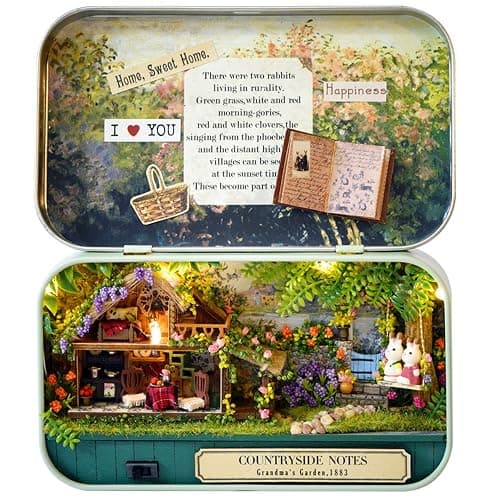 MAGQOO 3D Wooden Dollhouse Miniature DIY Doll House Kit with Furniture,1:100 DIY Box Theater Kit (Countryside Notes) - Image 1