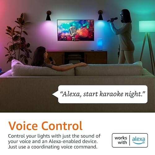 Amazon Basics Smart A19 LED Light Bulb, Color Changing, 9W (60W Equivalent), 800LM, Works with Alexa Only, 2.4 GHz Wi-Fi, No Hub Required, 2 Pack thumbnail 3