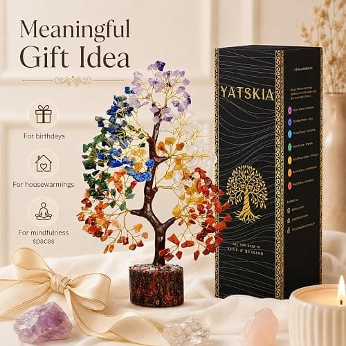 YATSKIA 7 Chakra Tree of Life - Crystals and Healing Stones | Birthday Gifts for Women| Crystal Tree for Positive Energy | Home & Office Decor | Gifts for Mom thumbnail 3
