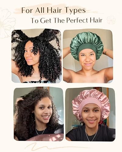 YANIBEST Silk Bonnet for Sleeping Women, Double Layer Hair Satin Bonnets with Elastic Band, Sleep Cap Curly Natural Hair thumbnail 6