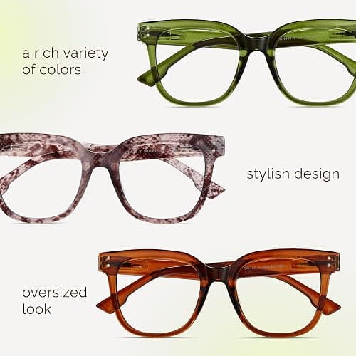 miyya Blue Light Glasses for Women & Men – Oversized UV & Blue Light Blocker Chunky Frames, All-Day Comfort, Stylish Eyewear thumbnail 8