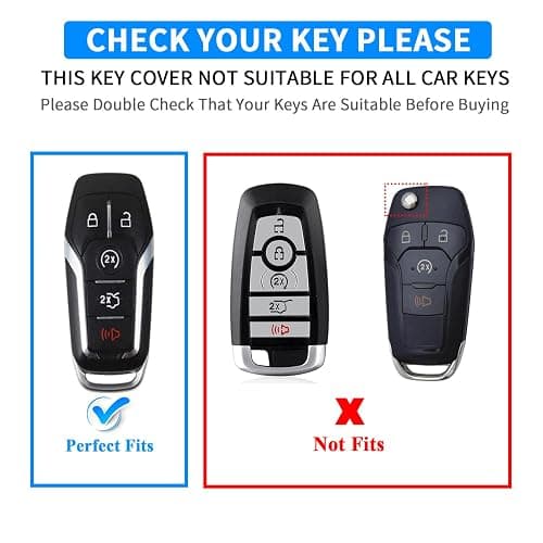 QBUC Ford Key Fob Cover with Keychain, Shell Compatible with Ford Explorer, F150, Lincoln MKC, MKX, MKZ, Fusion, Mustang, Edge Remote Vehicle Accessories (Silver) thumbnail 2