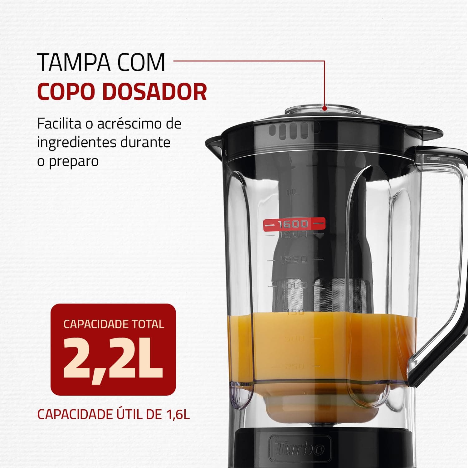 MONDIAL Liquidificador Turbo Power, Preto, 550W, 220V - L-99 FB thumbnail 5