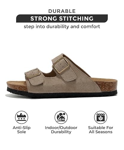 Project Cloud Genuine Leather Flat Sandals Women 2025 Beach Essentials Womens Sandals Memory Foam Vacation Essentials Slides for Women Footwear (Venita) thumbnail 4