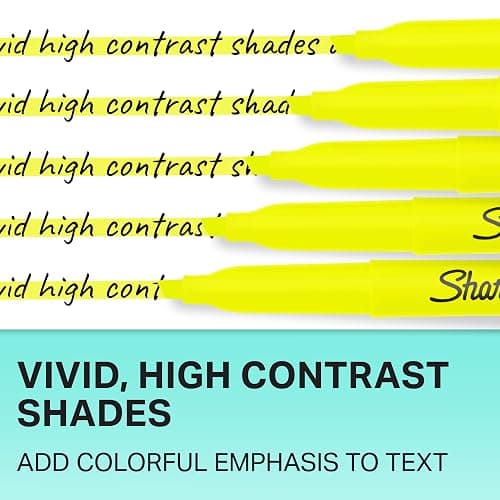 Sharpie Pocket Highlighters, Chisel Tip, Quick Dry, Assorted Fluorescent Colors, 12 Count - For Studying, Note-Taking, School, College, Office, Student & Teacher Supplies thumbnail 5