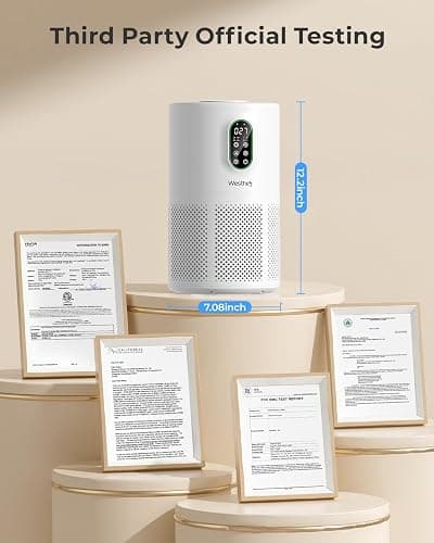 Air Purifiers for Home Large Room up to 1650 ft², WESTHEY H13 True HEPA Air Purifier for Bedroom with Night Light, Air Quality Monitor, Fragrance Sponge, Air Cleaner for Wildfire Smoke Dander Dust thumbnail 9