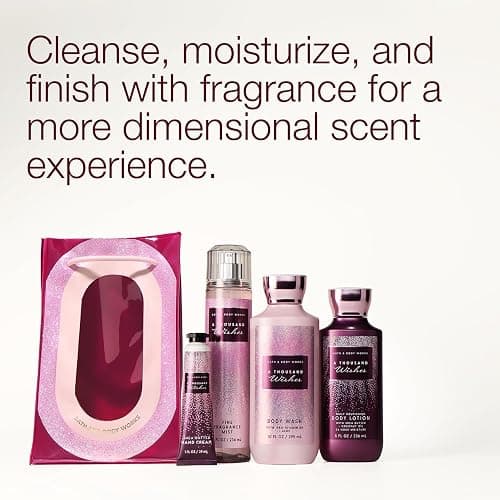 Bath & Body Works A Thousand Wishes Gift Set with Body Wash, Fine Fragrance Mist, Lotion, & Hand Cream – Personal Care Collection for Gifting or Individual Use, Prosecco & Peony Scent - 1 Pack thumbnail 5