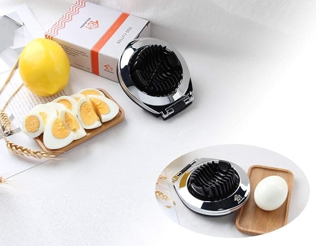 Vila KuChe Multi Function Stainless Steel Egg Slicer for Hard Boiled Eggs Dishwasher Safe Heavy Duty Egg Cutter Kitchen Helper thumbnail 9