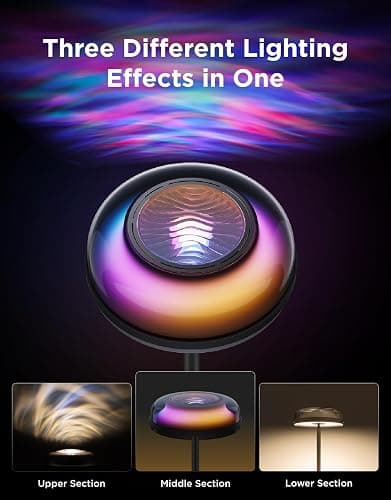 Govee Uplighter Floor Lamp for Living Room, RGBIC Ripple Projector, Floor Lamp for Bedroom Works with Matter, 215 ft² Light Area, 1000lm LED Modern Corner Floor Light, Warm Cool White Standing Lamp thumbnail 8