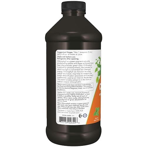 NOW Foods Supplements, Liquid Chlorophyll, Super Concentrated, Internal Deodorizer*,Boost Energy, Mint Flavor, 16-Ounce thumbnail 4