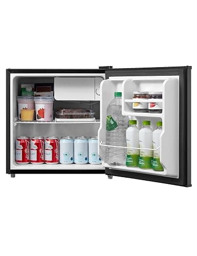 Midea WHS-65LB1 Mini Fridge, 1.6 Cu.ft Energy Star Certified Mini Refrigerator, Adjustable Thermostat, Reversible Door, Low Noise for Dorm, Office, Bedroom, Black thumbnail 9