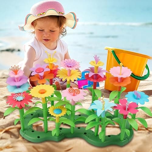 CENOVE Birthday Toys Gifts for 3 4 5 Years Old Toddler Girls Boys,Flower Garden Building Toy STEM Educational Activity Preschool Gift Toys for Kids Age 3+ with Storage Box thumbnail 2