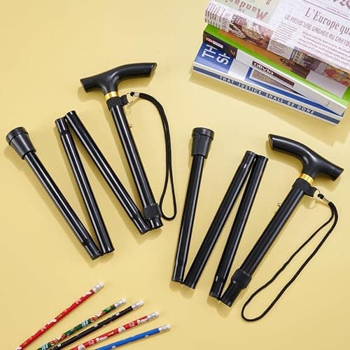 2 Pcs 100 Days Cane, 33 in Costume Walking Cane, Black Adjustable Walking Stick, Funny Old Age Costume Accessories, Halloween Cosplay Cane Prop for Dress Up Retirement Party Adults Gift thumbnail 4