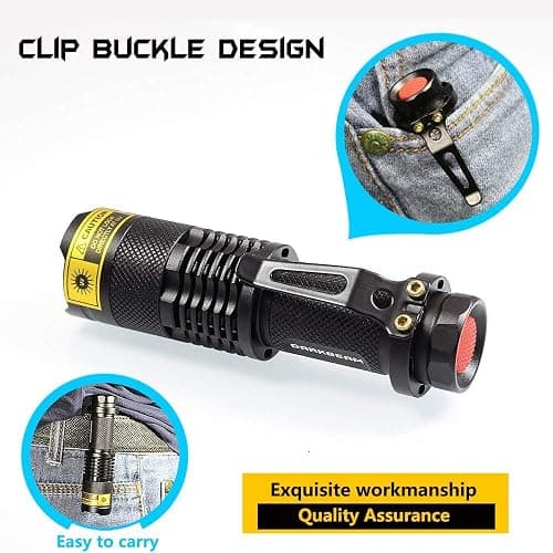DARKBEAM UV 395nm Flashlight Ultraviolet led Light Blacklight Wood's lamp Portable 400nm Mini Detector for Dog/Cat Urine Pet Stains, Anti-counterfeiting Identification, Resin Curing, AA thumbnail 7